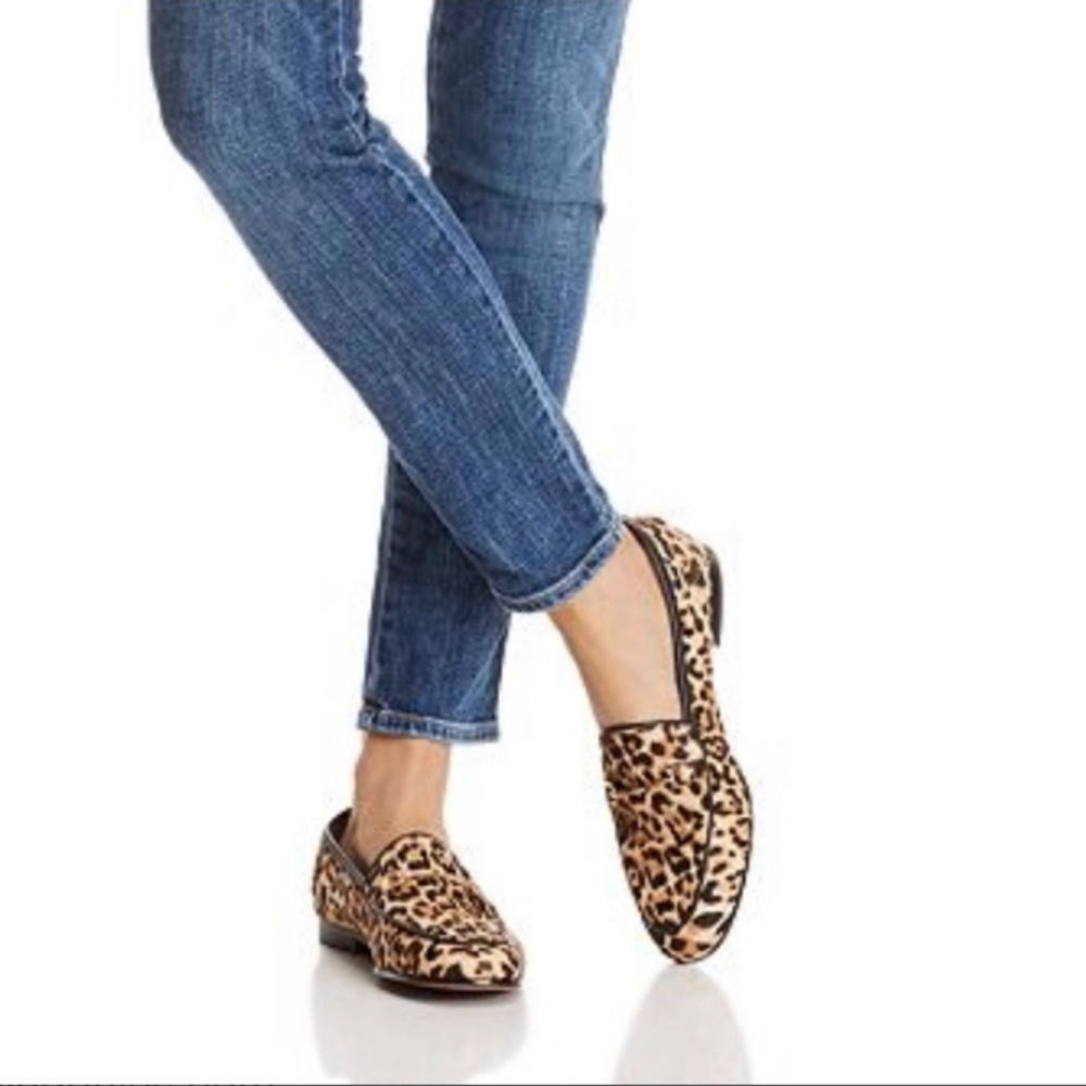 New Sam Edelman Lior Leopard cow hair loafer 10M